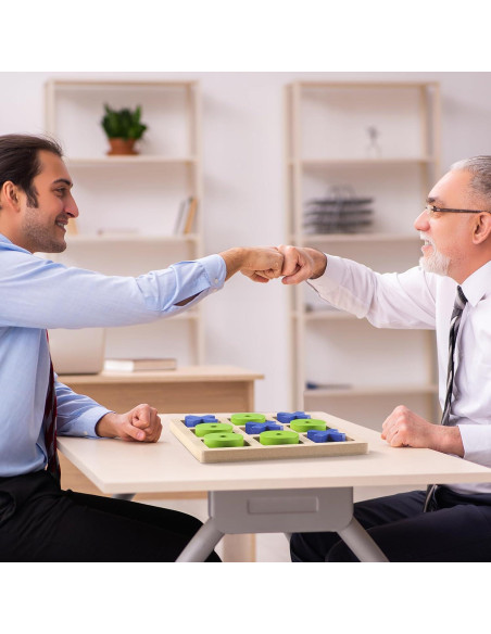 Juego de Tres en Raya de Madera Seenelling 18x18 cm Azul Verde Juego de Tres en Raya de Madera Seenelling 18x18 cm Azul Verde