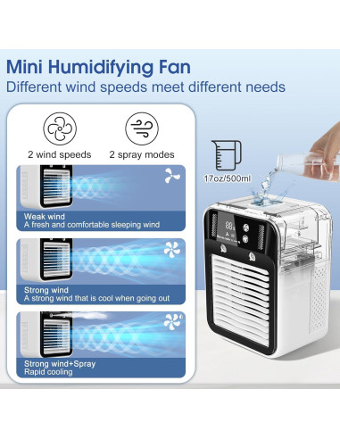 Aire Acondicionado Portátil Deller XKT-B03 500ml 2 Velocidades