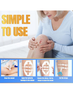 6 Vendajes Mariposa Hons para Cierre Rápido de Heridas 2