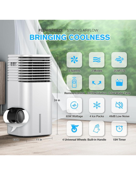 Aire Acondicionado Portátil 3 en 1 FLOWBREEZE DL3B 7.57L