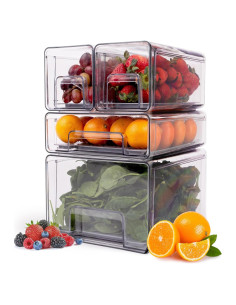 Contenedores Organizadores para Refrigerador Wysepack - 4 Cajones