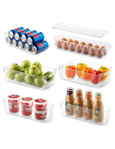Juego de 6 Contenedores Organizadores Seseno para Refrigerador