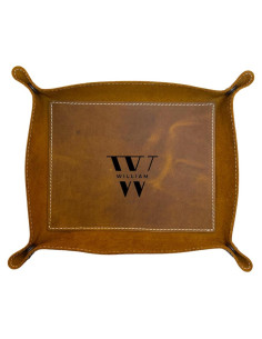 Bandeja de Cuero Personalizada Hecha a Mano - Organizador Multifuncional