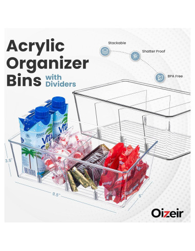 Organizadores Transparentes Oizeir Paquete de 8 - Almacenamiento para Cocina y Despensa