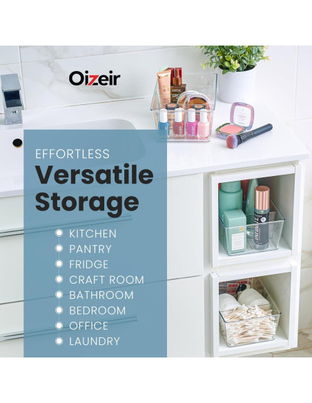 Organizadores Transparentes Oizeir Paquete de 8 - Almacenamiento para Cocina y Despensa