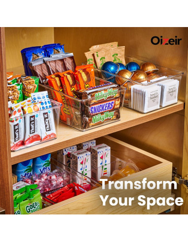 Organizadores Transparentes Oizeir Paquete de 8 - Almacenamiento para Cocina y Despensa