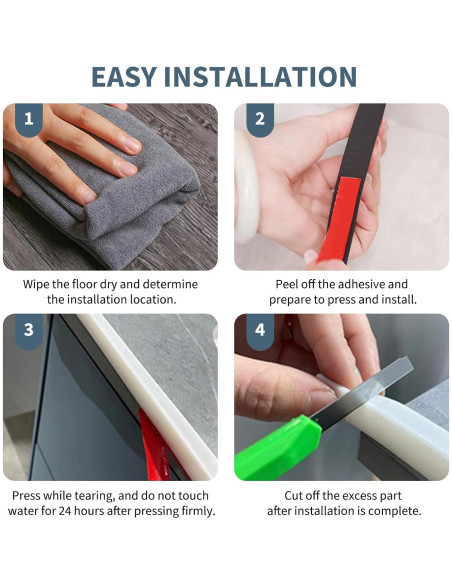 Dique de Agua Plegable KXNHFS 2M Negro para Ducha