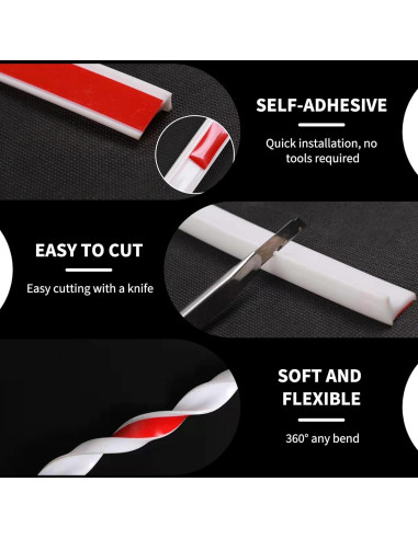 Dique de Agua Plegable KXNHFS 2M Negro para Ducha