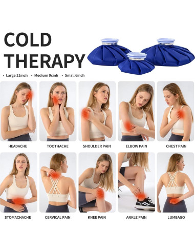 Bolsa de Hielo Reutilizable ASNPROTE 15 y 23 cm Alivio Dolor