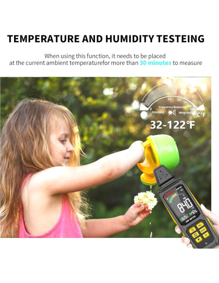 Medidor de Radiación EMF MESTEK 5 en 1 Recargable 20cm