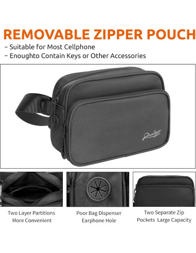 Bolsa de Entrenamiento para Perros Runlight G178 Crossbody Negra