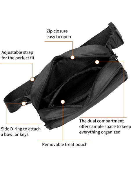 Bolsa de Entrenamiento para Perros Runlight G178 Crossbody Negra