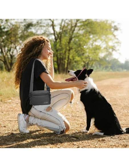 Bolsa de Entrenamiento para Perros Runlight G178 Crossbody Negra