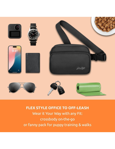 Bolsa de Entrenamiento para Perros Runlight G178 Crossbody Negra