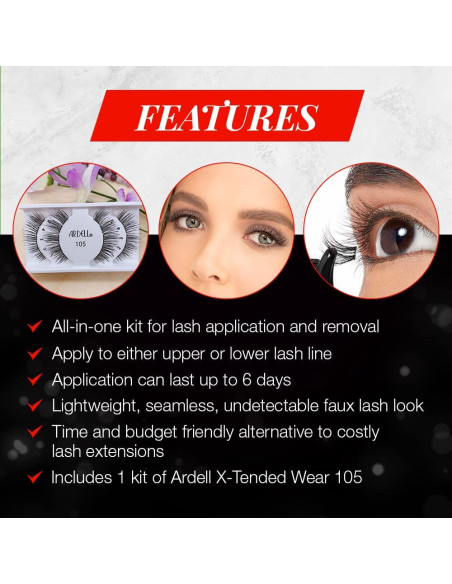 Pestañas Individuales Ardell X-tended Wear 105 - Larga Duración Pestañas Individuales Ardell X-tended Wear 105 - Larga Duración