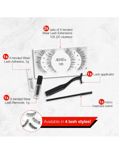 Pestañas Individuales Ardell X-tended Wear 105 - Larga Duración