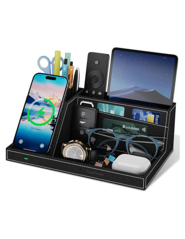 Organizador de Carga Inalámbrica TopMade para Escritorio Negro