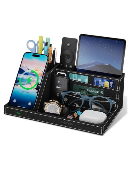Organizador de Carga Inalámbrica TopMade para Escritorio Negro