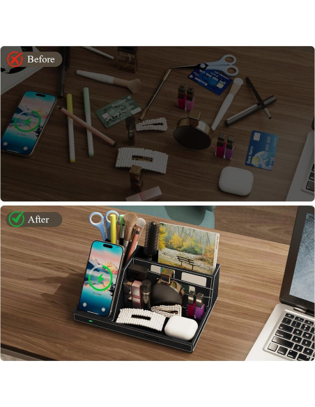 Organizador de Carga Inalámbrica TopMade para Escritorio Negro