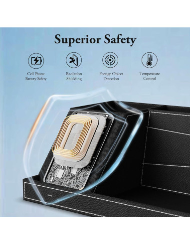 Organizador de Carga Inalámbrica TopMade para Escritorio Negro