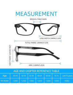 Gafas de lectura DONGDI 4 Pack Anti Luz Azul 2.50 2