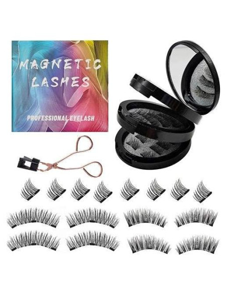 Pestañas Magnéticas Reutilizables HANWUDI - Kit 4 Estilos Naturales