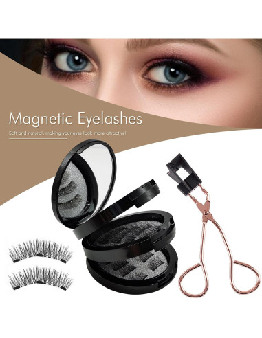 Pestañas Magnéticas Reutilizables HANWUDI - Kit 4 Estilos Naturales