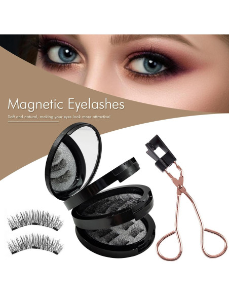 Pestañas Magnéticas Reutilizables HANWUDI - Kit 4 Estilos Naturales