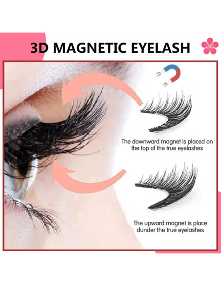 Pestañas Magnéticas Reutilizables HANWUDI - Kit 4 Estilos Naturales