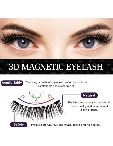 Pestañas Magnéticas Reutilizables HANWUDI - Kit 4 Estilos Naturales