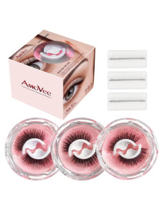 Pestañas Autoadhesivas AmoVee - 3 Pares, Efecto Natural