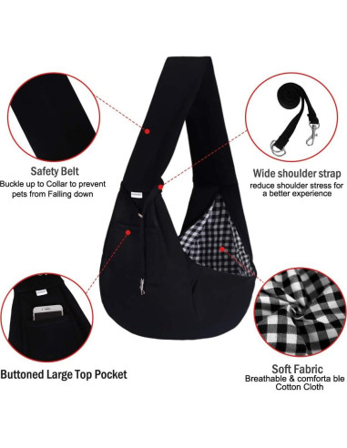 Bolsa Transportín para Mascotas Pequeñas FDJASGY Negra