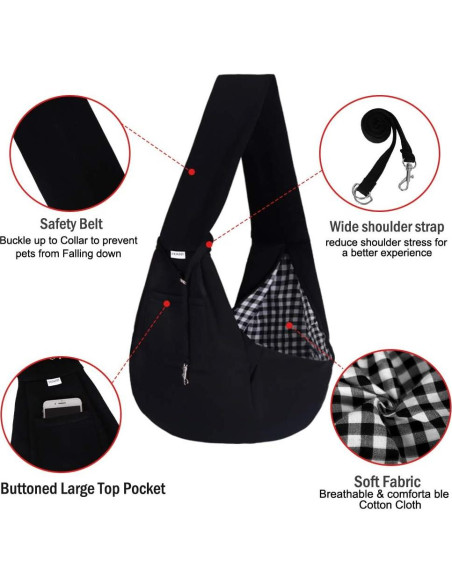 Bolsa Transportín para Mascotas Pequeñas FDJASGY Negra