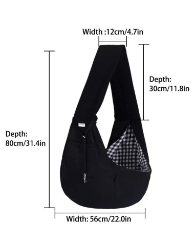 Bolsa Transportín para Mascotas Pequeñas FDJASGY Negra