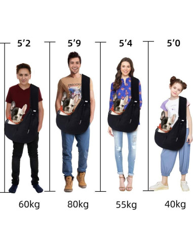 Bolsa Transportín para Mascotas Pequeñas FDJASGY Negra