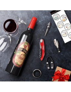 Juego de Accesorios para Vino Kato - 5 Piezas en Rojo 2