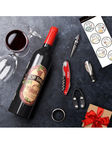 Juego de Accesorios para Vino Kato - 5 Piezas en Rojo