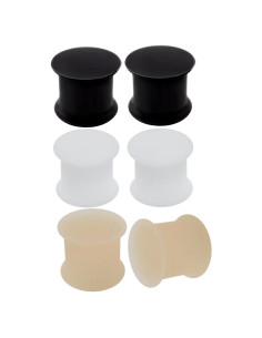 3 Pares Tapones de Silicona Doble Expansión Bodyjewellery 00g