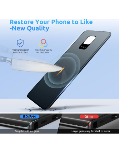 Reemplazo Cristal Trasero Xiaomi Redmi Note 9 Pro Azul