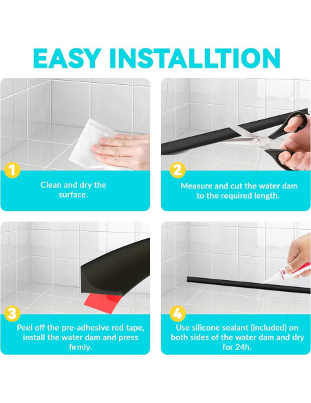 Umbral de Ducha Autoadhesivo DLYYPLUS 99 cm con Sellador