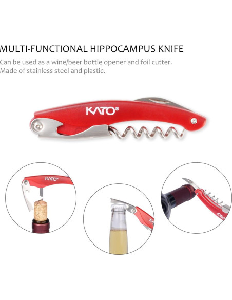 Juego de Accesorios para Vino Kato - 5 Piezas en Rojo