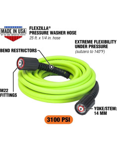 Manguera de Lavadora a Presión Flexzilla 1/4" x 7.62 m M22 2