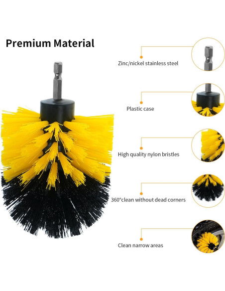 Juego de 7 Accesorios de Limpieza para Taladro ETOUPA