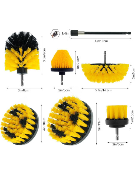 Juego de 7 Accesorios de Limpieza para Taladro ETOUPA