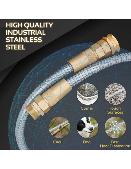 Manguera de Jardín 360Gadget 0.91m Acero Inoxidable Flexible