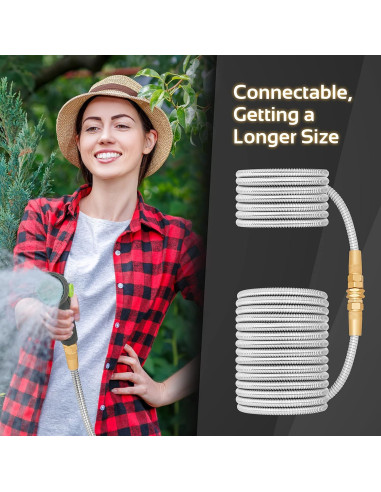 Manguera de Jardín 360Gadget 0.91m Acero Inoxidable Flexible