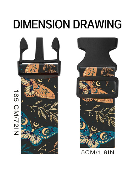 Correas de Equipaje Ajustables ASJHFDIR Mariposa Boho 1 Unidad