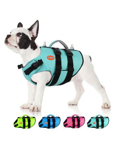 Chaleco Salvavidas para Perros Doglay - Flotabilidad Alta Verde Acuático