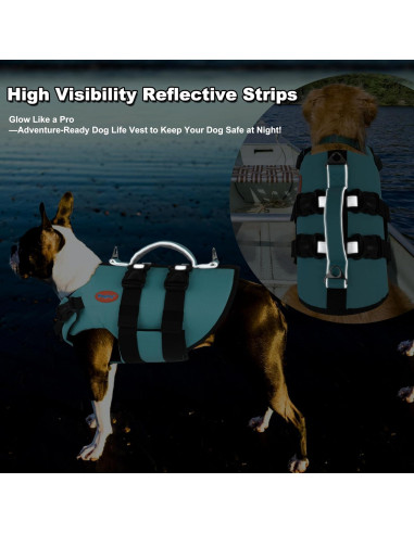 Chaleco Salvavidas para Perros Doglay - Flotabilidad Alta Verde Acuático
