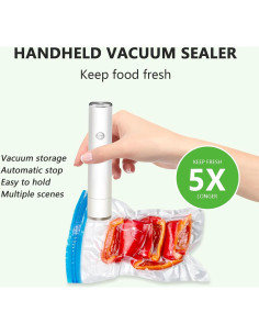 Sellador al vacío portátil H20 con 5 bolsas reutilizables 2
